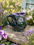Moonlit Owl Ceramic Mug – 16 oz Hand Glazed Coffee Mug – Purple Interior – Artisan Owl Cup – One of a Kind Pottery Gift