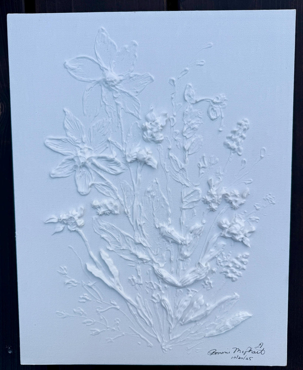 Textured Floral Acrylic Painting: 11x14 Original Palette Knife Art Frame Included