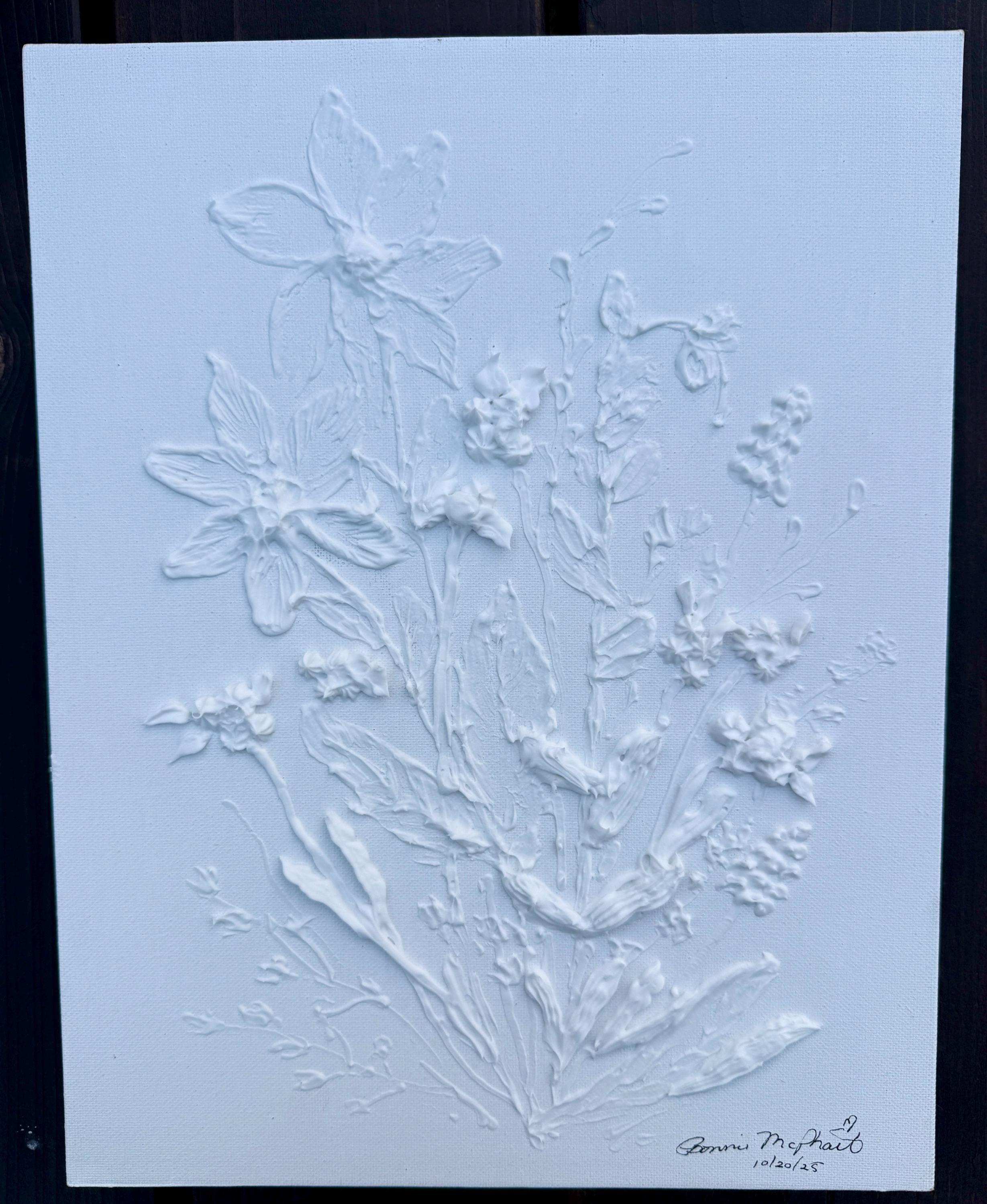 Textured Floral Acrylic Painting: 11x14 Original Palette Knife Art Frame Included