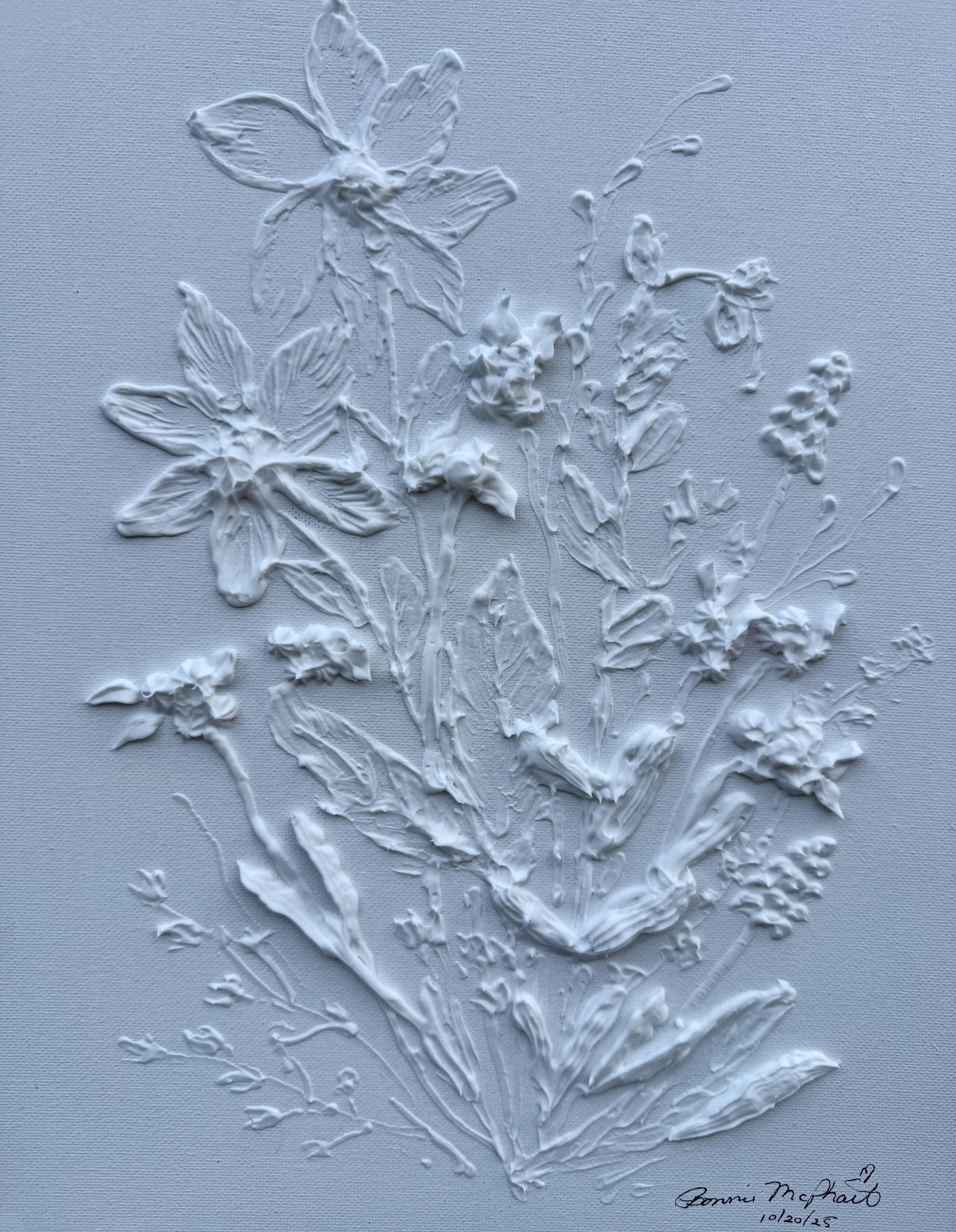 Textured Floral Acrylic Painting: 11x14 Original Palette Knife Art Frame Included
