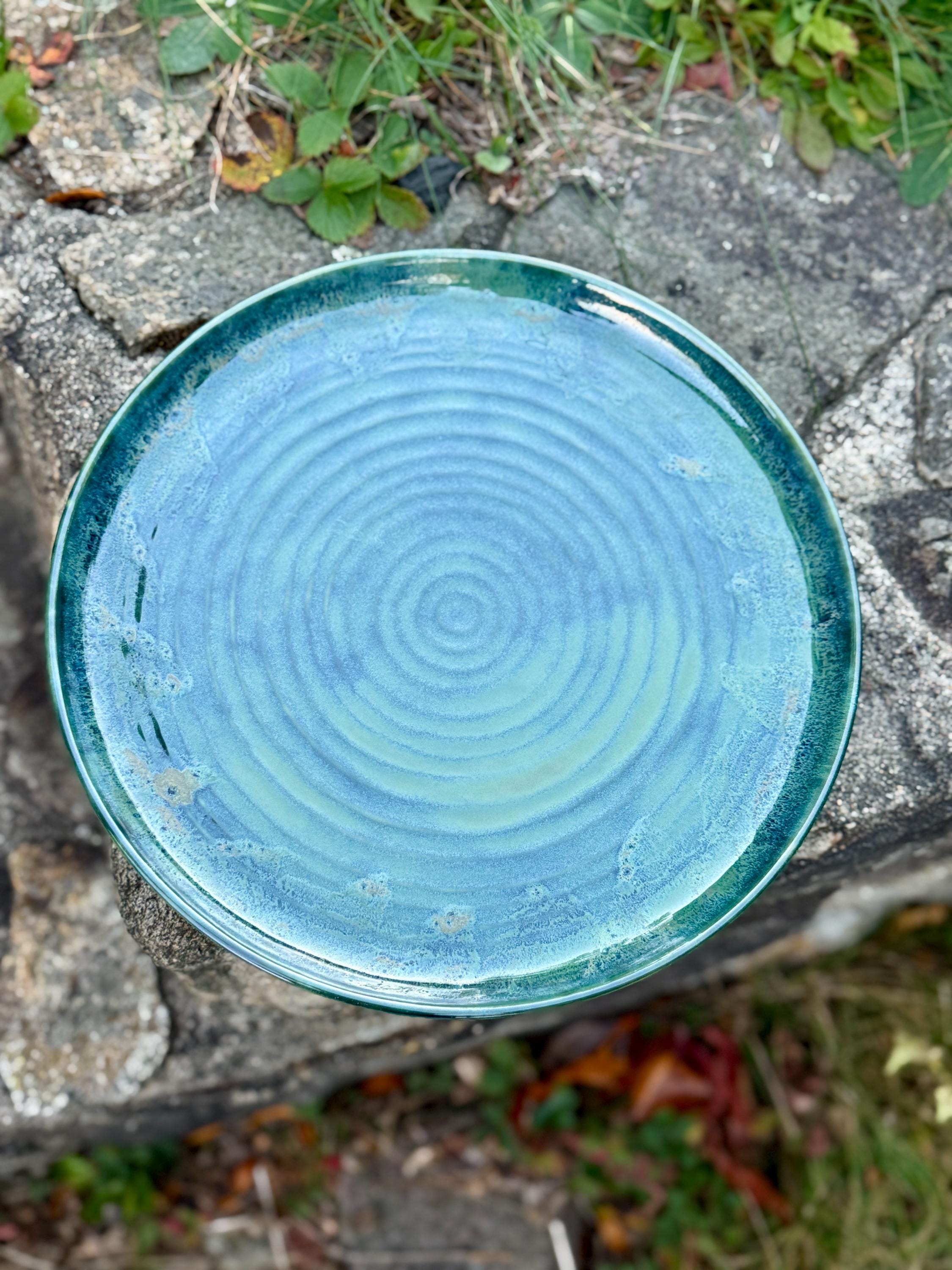 Stormy Seawind Stoneware, Seine Salad Plate, Jumbo Large Bowl, Hand Glazed, Christmas, Birthday, All Occasion Gift