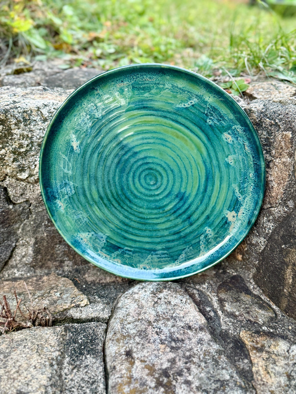 Stormy Seawind Stoneware, Seine Salad Plate, Jumbo Large Bowl, Hand Glazed, Christmas, Birthday, All Occasion Gift