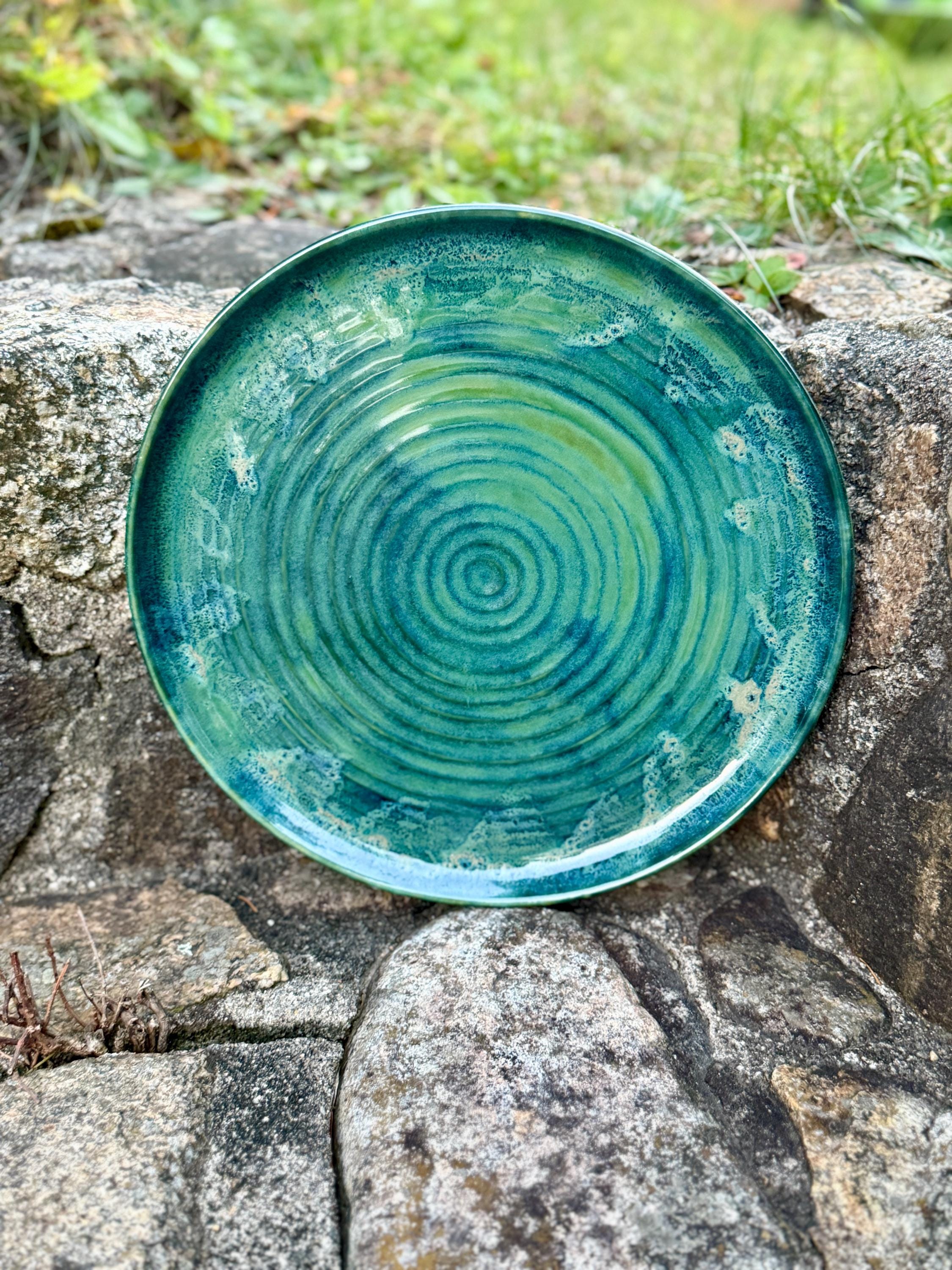 Stormy Seawind Stoneware, Seine Salad Plate, Jumbo Large Bowl, Hand Glazed, Christmas, Birthday, All Occasion Gift