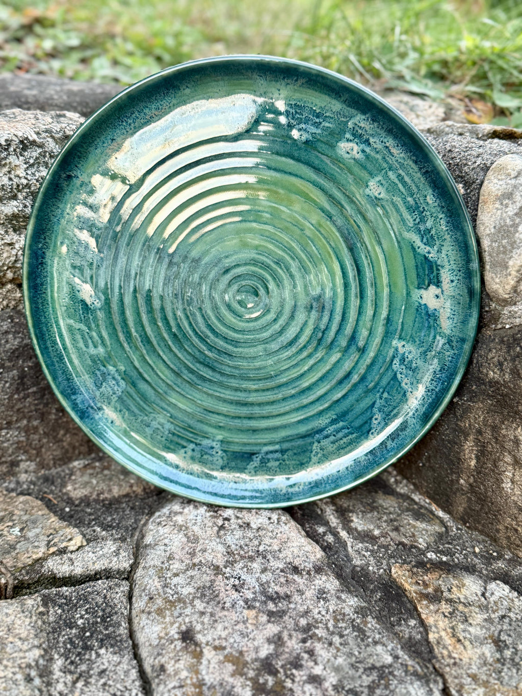 Stormy Seawind Stoneware, Seine Salad Plate, Jumbo Large Bowl, Hand Glazed, Christmas, Birthday, All Occasion Gift