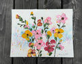 Textured Floral Acrylic Painting  Impasto Palette Knife 3D Wall Art