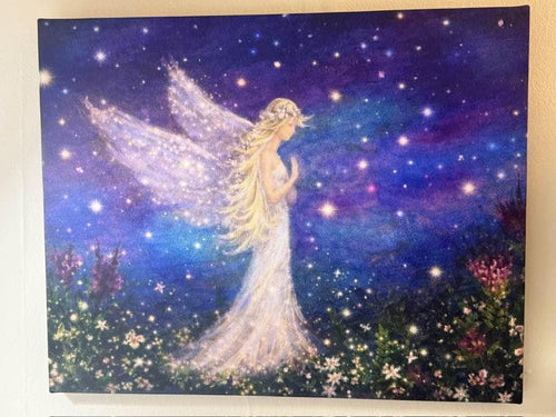Angel Art Stretched Canvas, 'The Prayer Whisperer' by Bonnie McPhail, 16 x 20 Inch