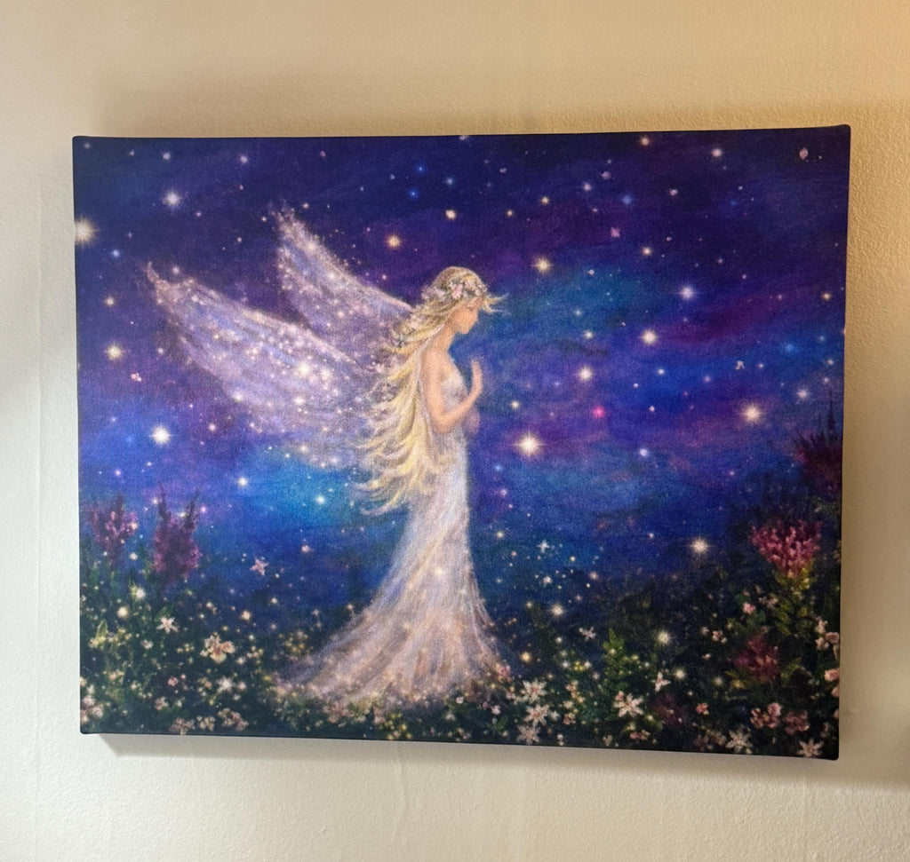 Angel Art Stretched Canvas, 'The Prayer Whisperer' by Bonnie McPhail, 16 x 20 Inch