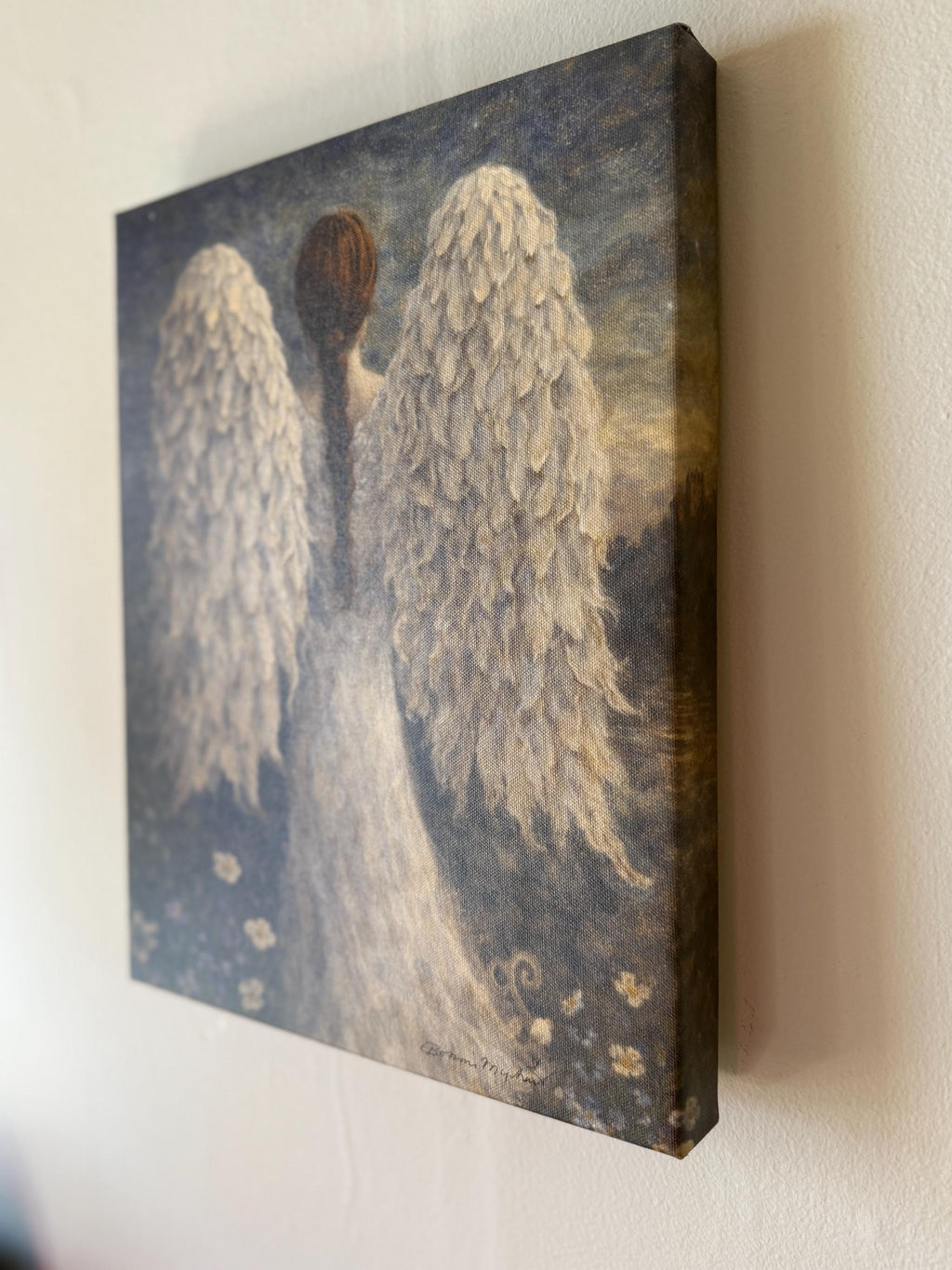 Original Watercolor Digitally Enhanced Watercolor on 11 x 14 Canvas The Angel of Prayer