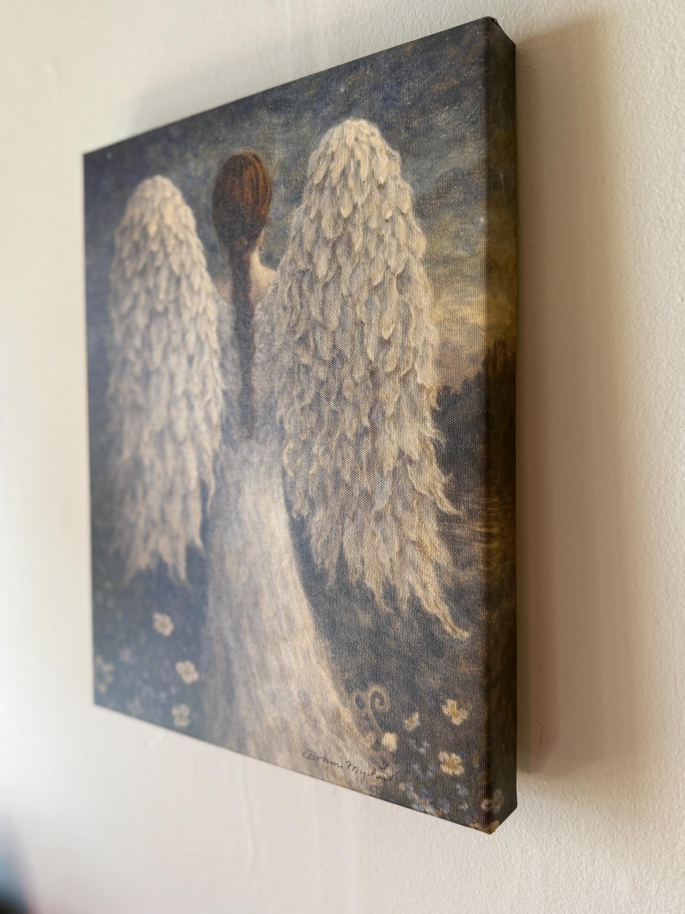 Original Watercolor Digitally Enhanced Watercolor on 11 x 14 Canvas The Angel of Prayer