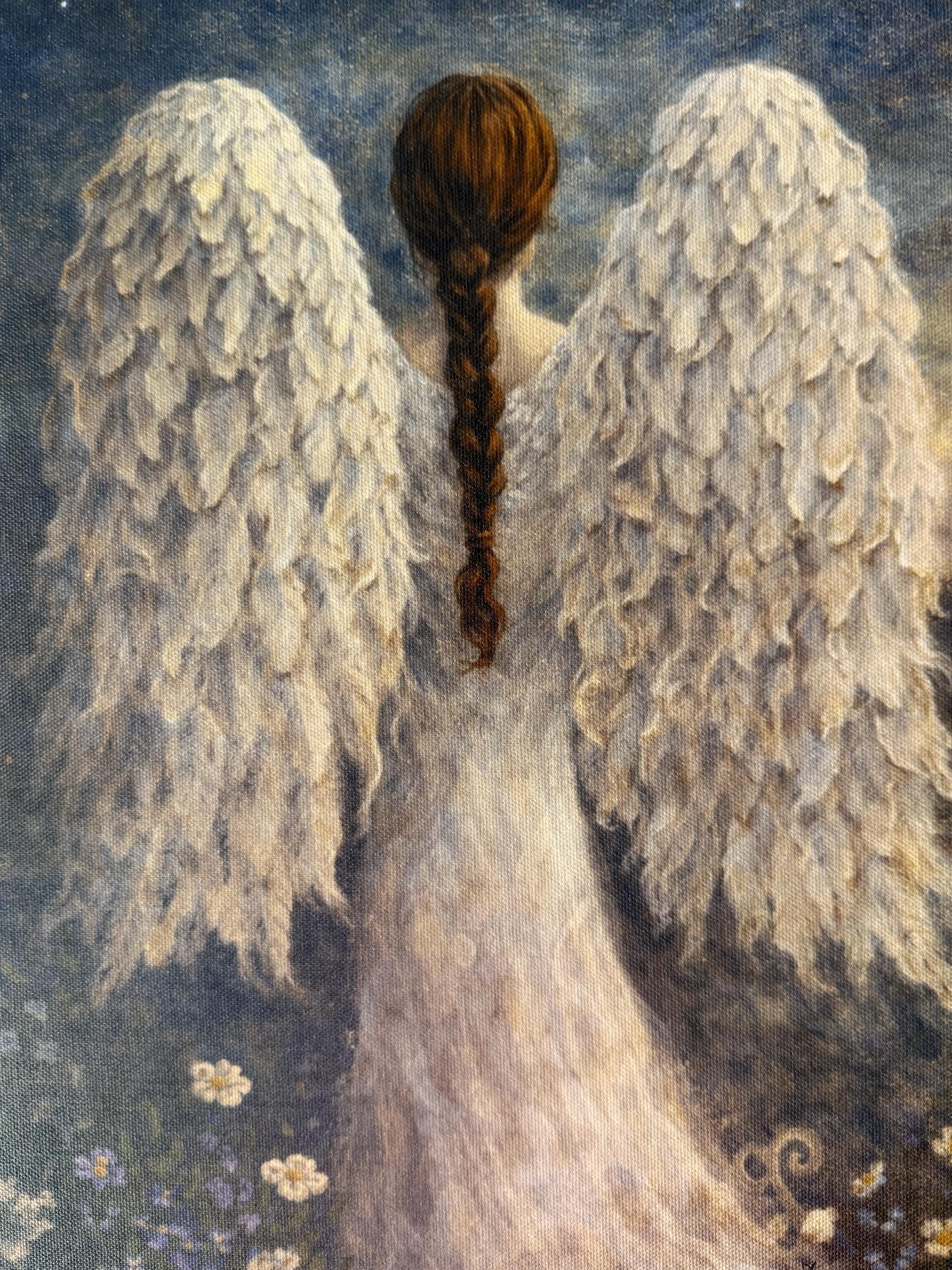Original Watercolor Digitally Enhanced Watercolor on 11 x 14 Canvas The Angel of Prayer