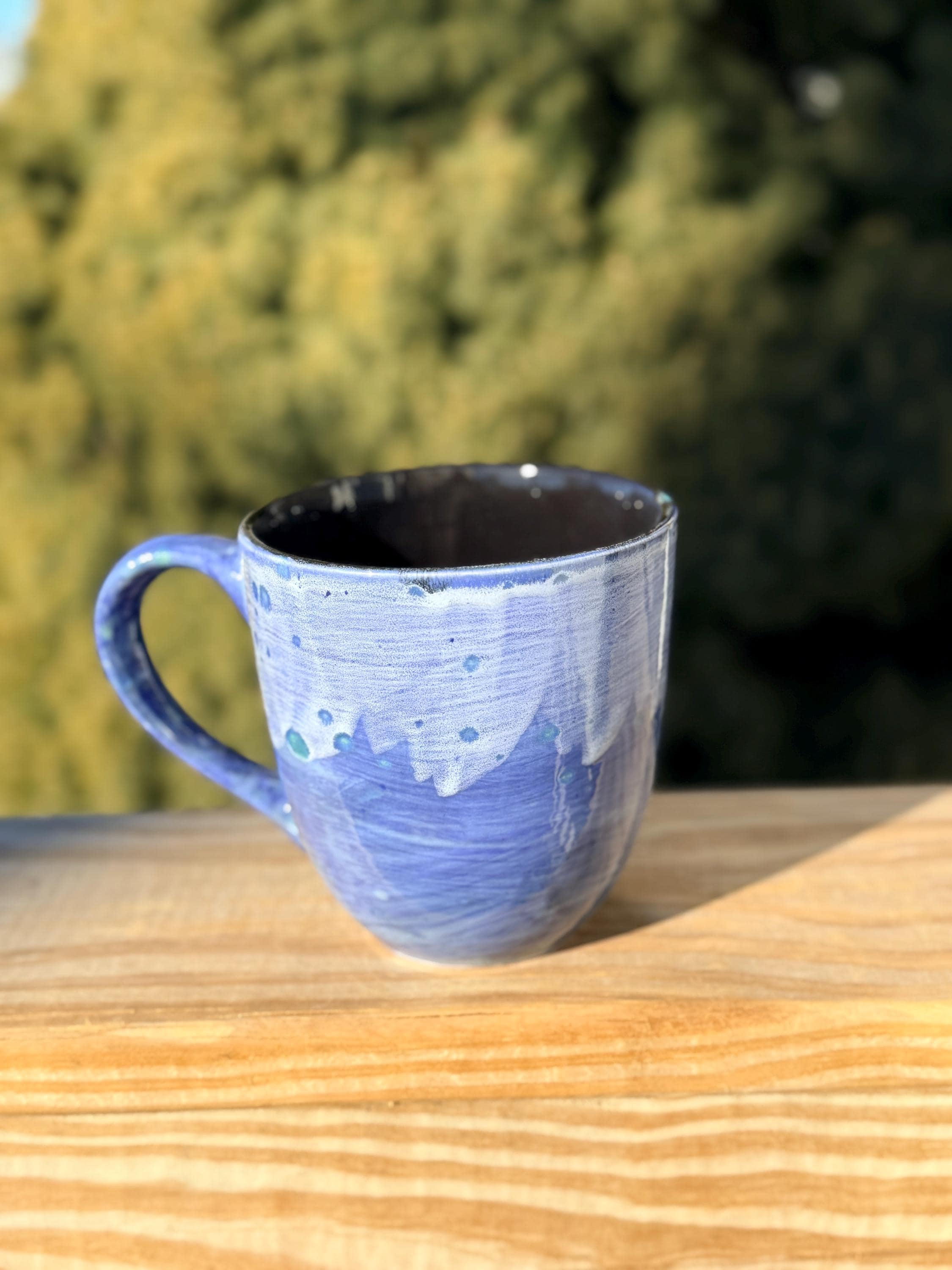 Hand Glazed Ceramic Jumbo Mug: 24 Oz Blue Azure Pottery Soup Mug