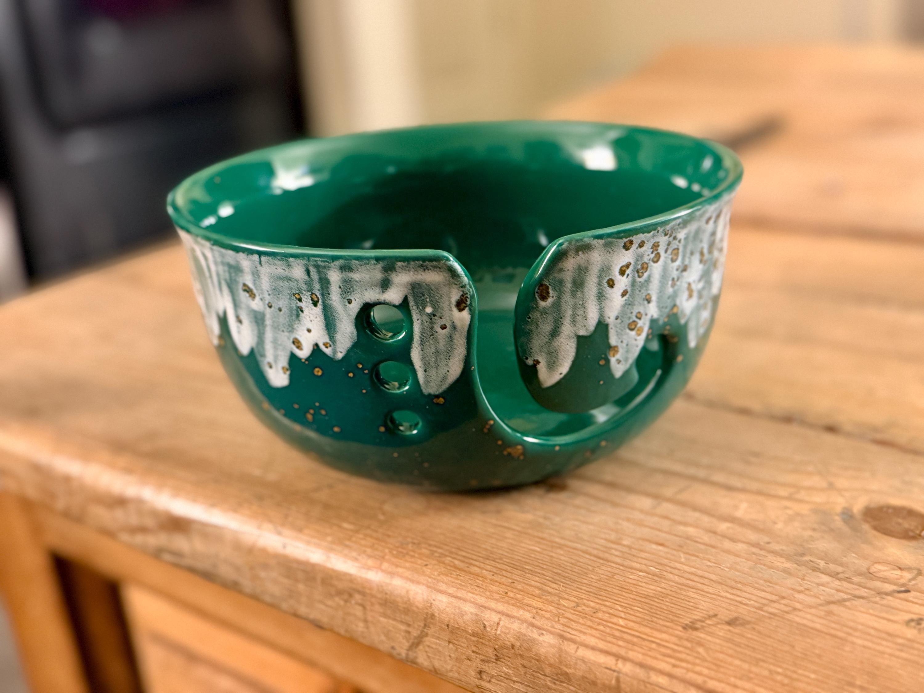 Pagoda Extra Large Yarn Bowl Hand Glazed Birthday Christmas All Occasion Crocheting Knitting
