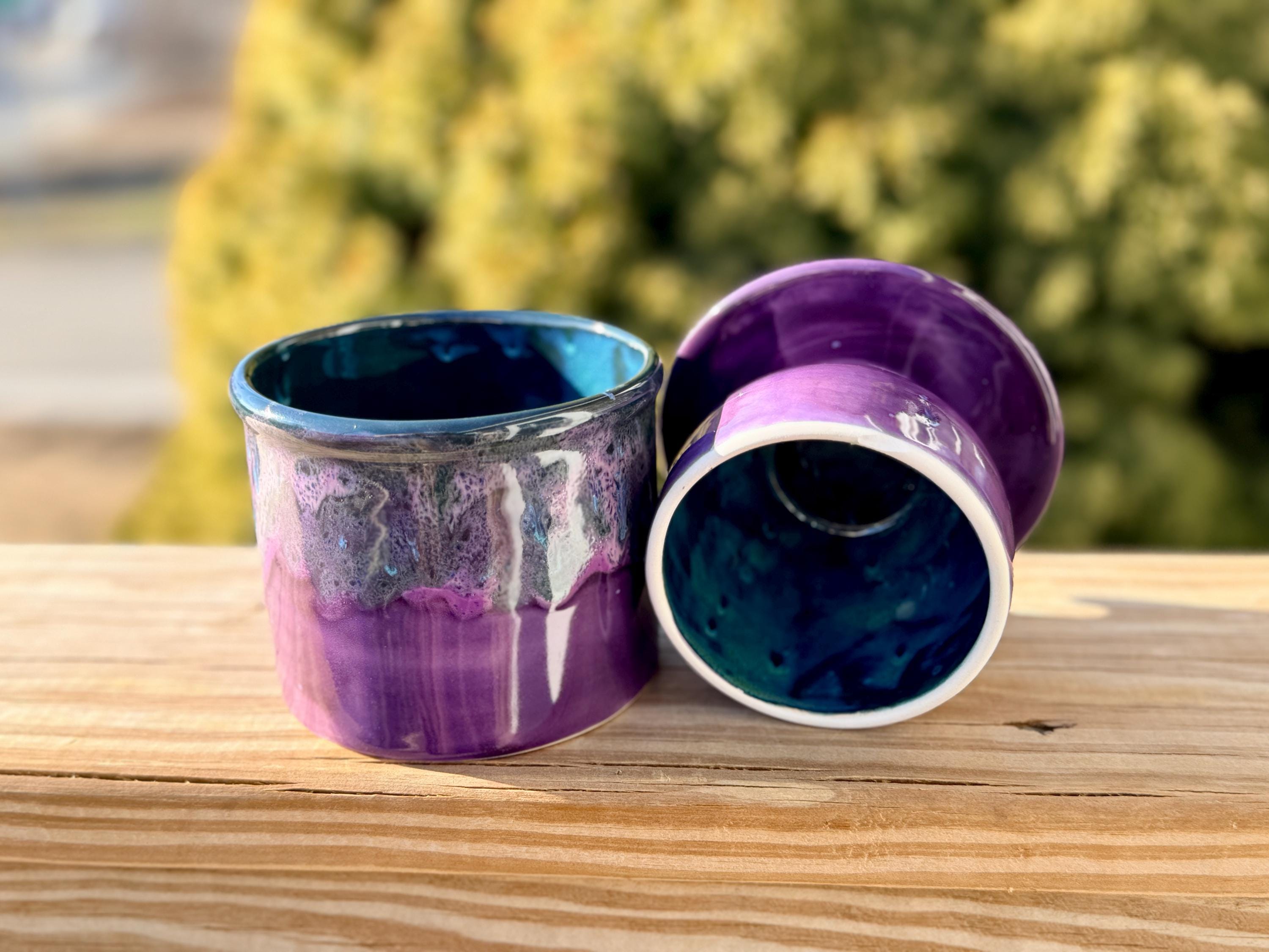 Hand Glazed French Butter Crock: Royal Fantasy Butter Keeper