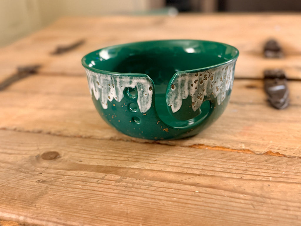 Pagoda Extra Large Yarn Bowl Hand Glazed Birthday Christmas All Occasion Crocheting Knitting