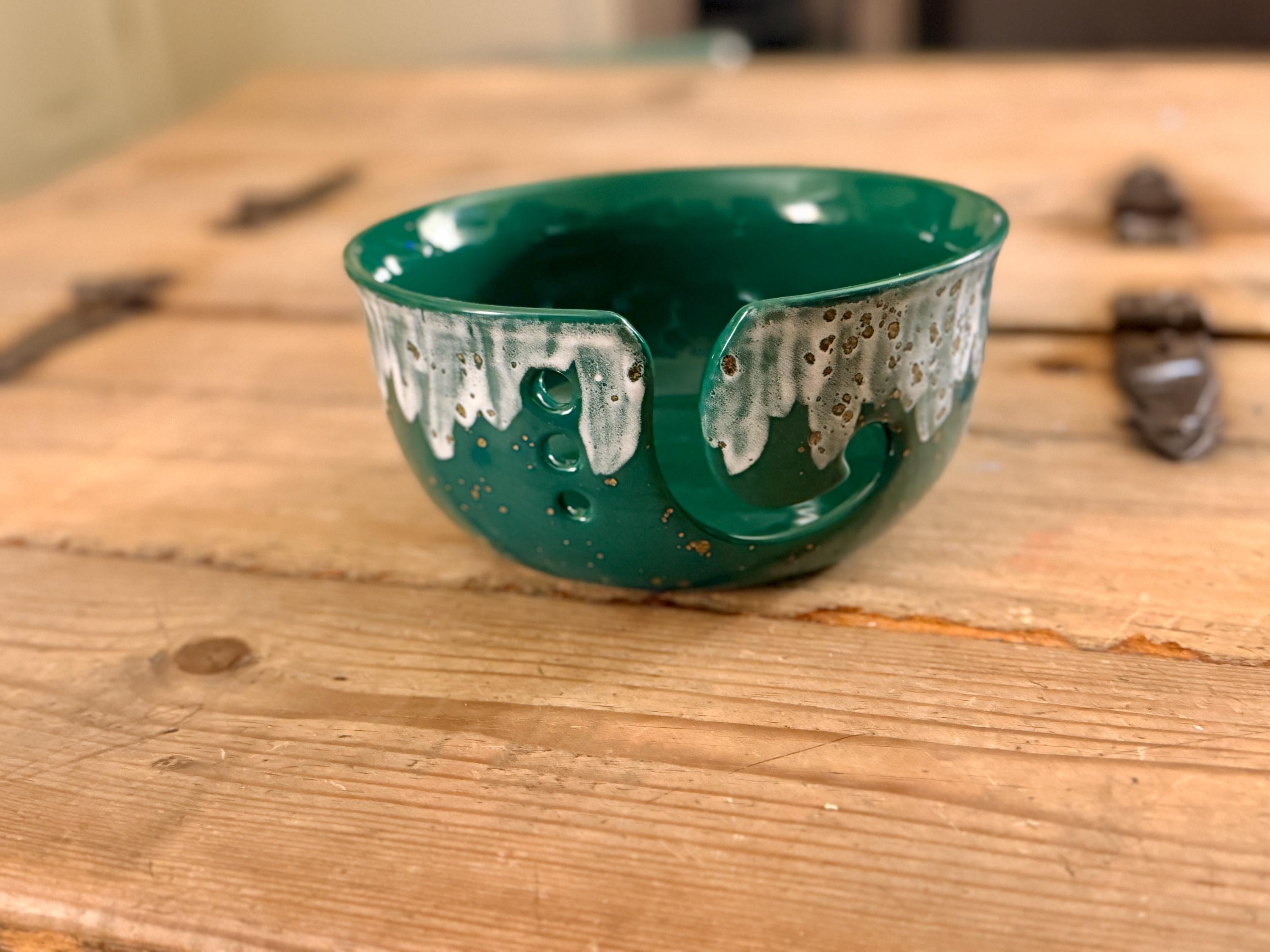 Pagoda Extra Large Yarn Bowl Hand Glazed Birthday Christmas All Occasion Crocheting Knitting