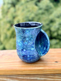 Hand Warmer Mug: Azure Blue Peacock, 16 oz