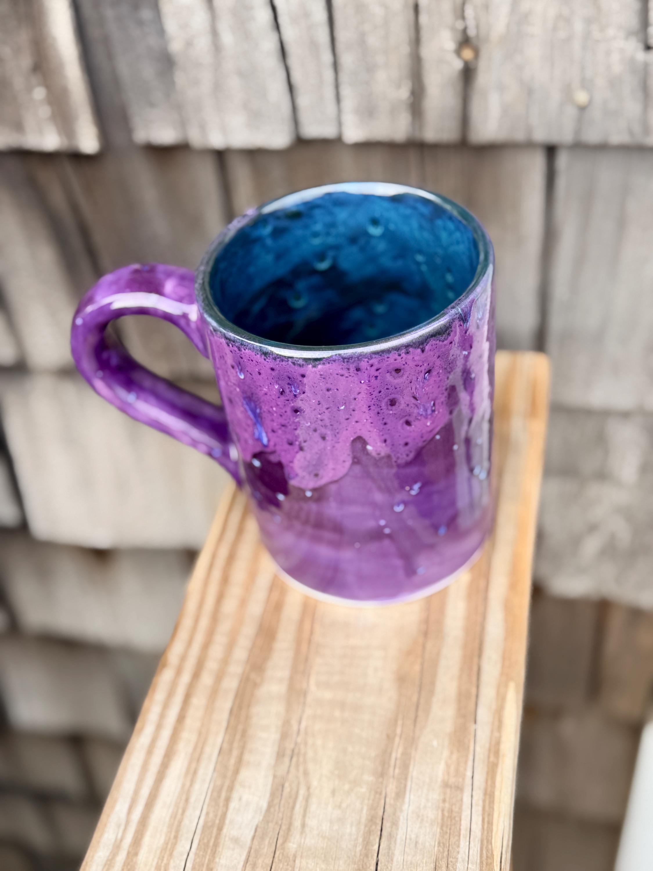 Grape Splash Purple Jumbo Mug: 28 oz Hand-Glazed Ceramic