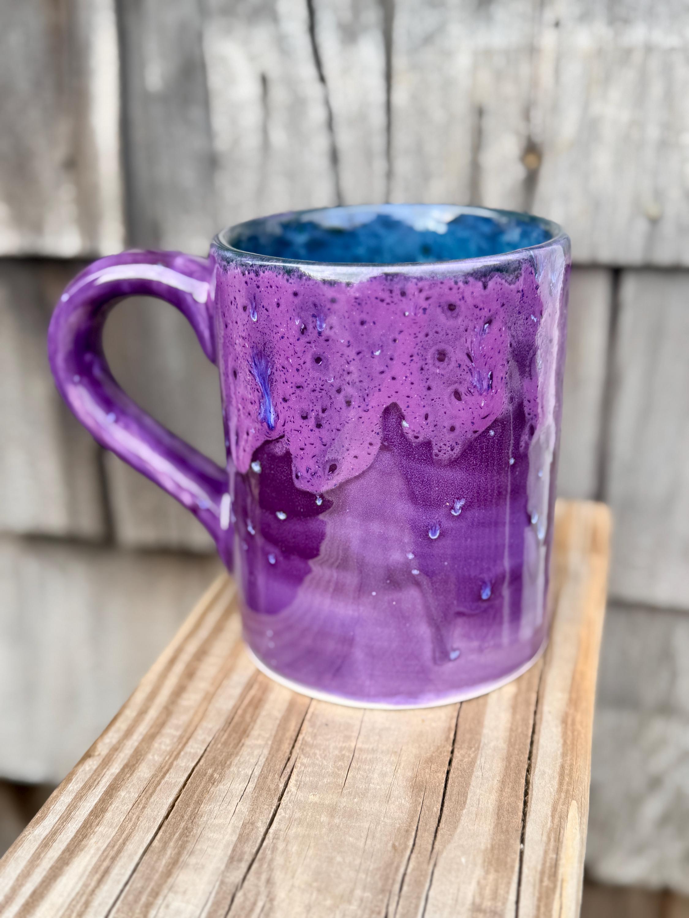 Grape Splash Purple Jumbo Mug: 28 oz Hand-Glazed Ceramic