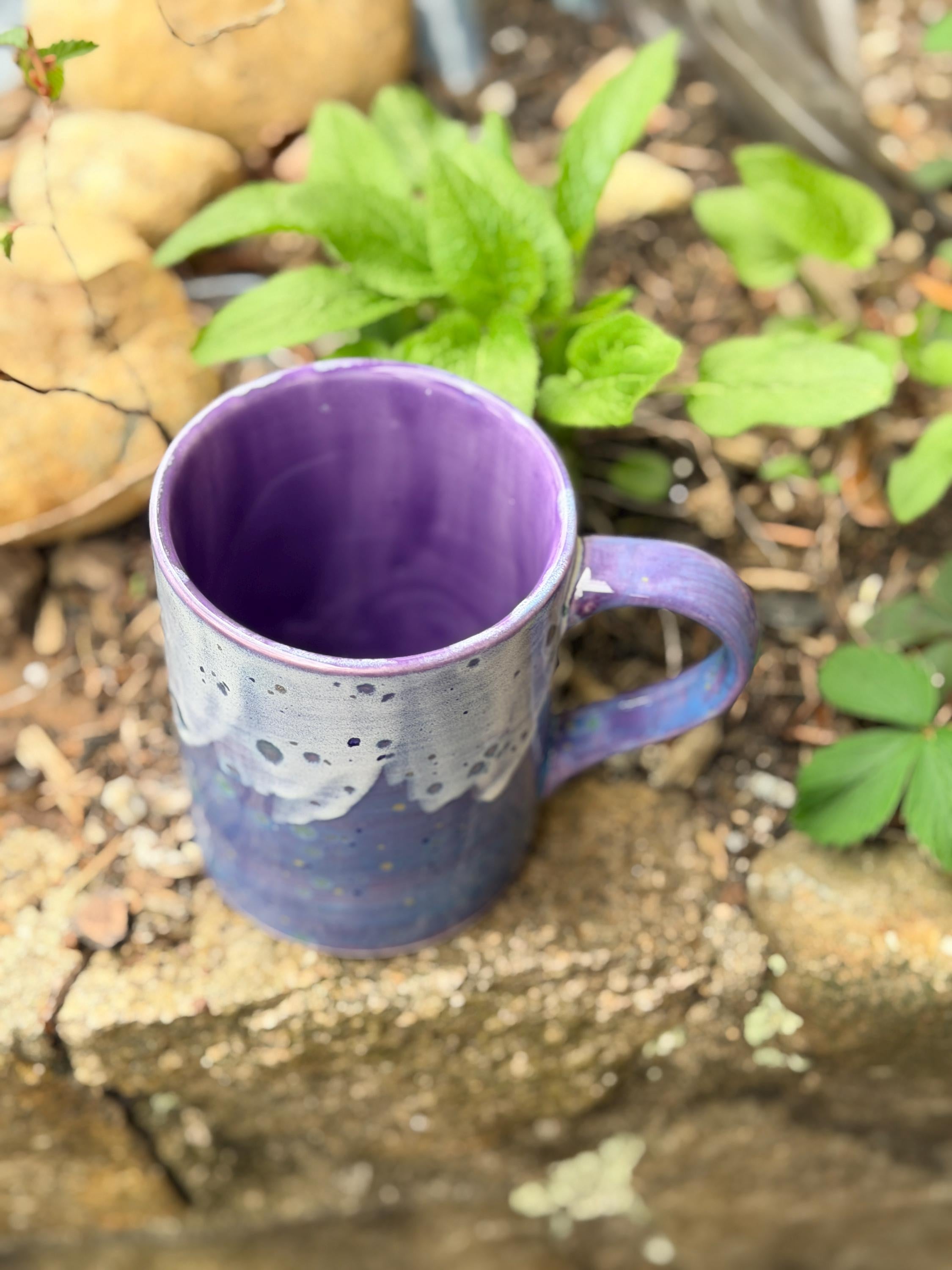 Blue Caprice Wisteria Purple 16 Ounce Hand Glazed Stoneware Mug Gift, Birthday, Special Occasion, Large Mug,