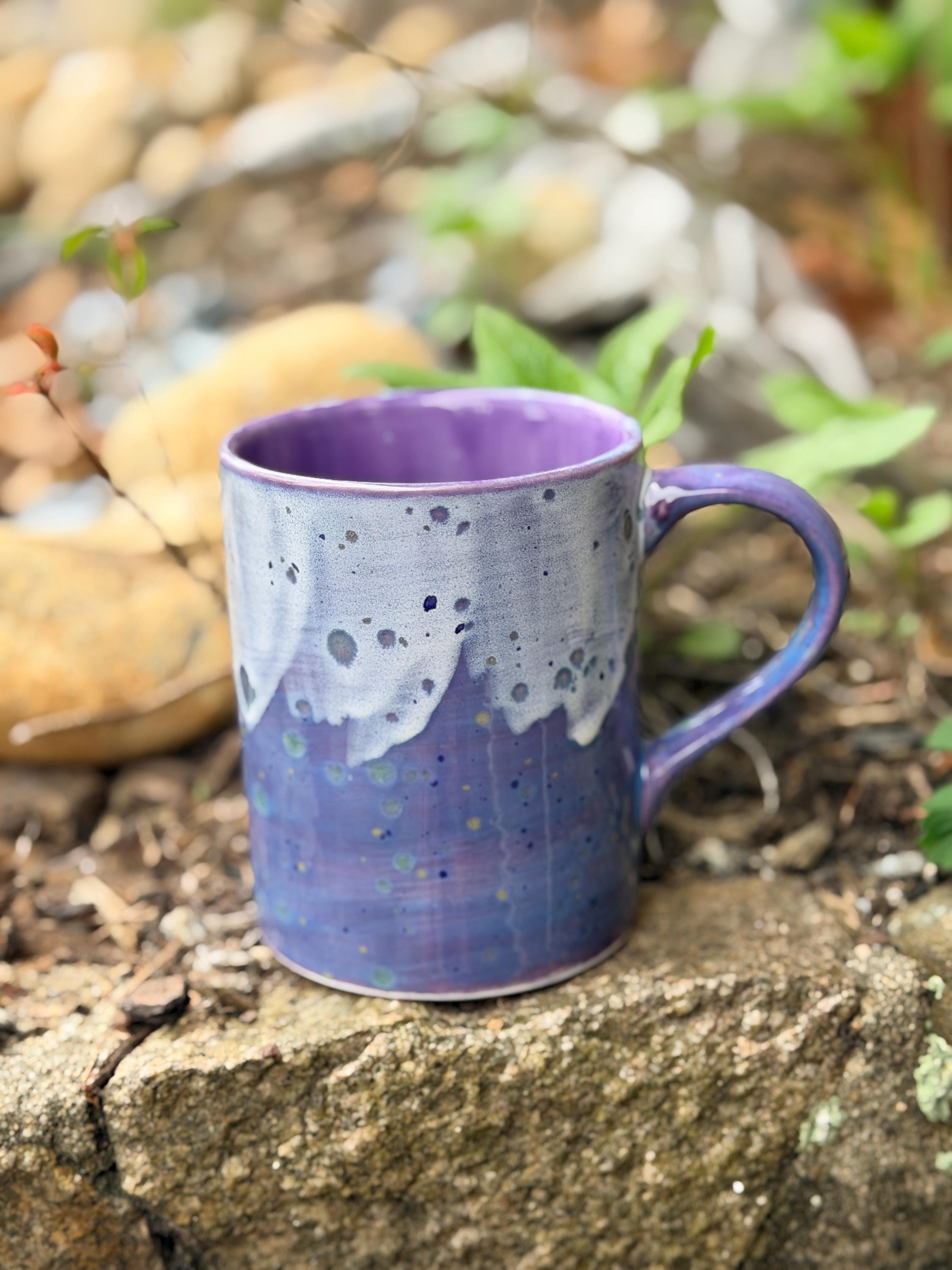 Blue Caprice Wisteria Purple 16 Ounce Hand Glazed Stoneware Mug Gift, Birthday, Special Occasion, Large Mug,