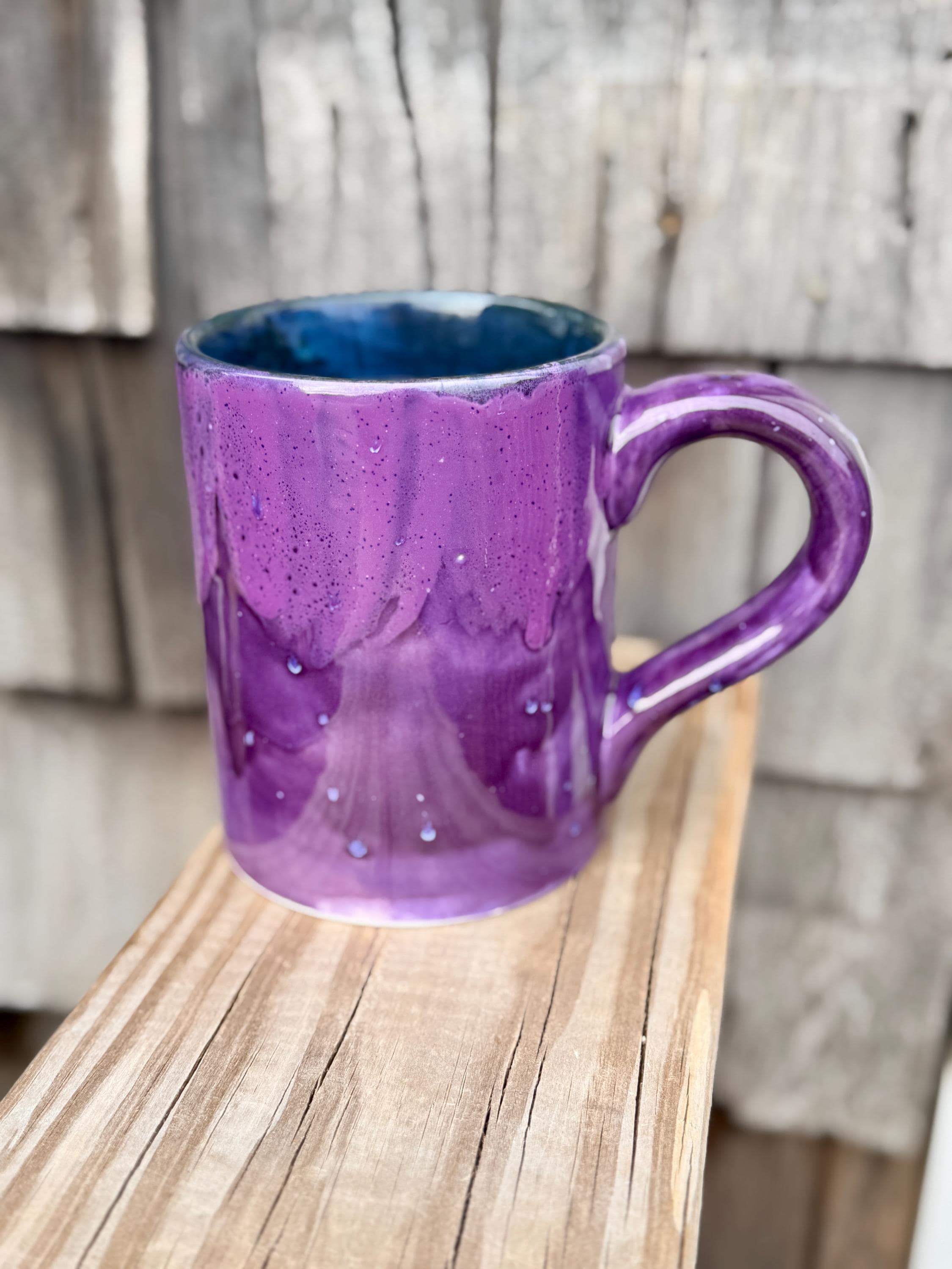Grape Splash Purple Jumbo Mug: 28 oz Hand-Glazed Ceramic