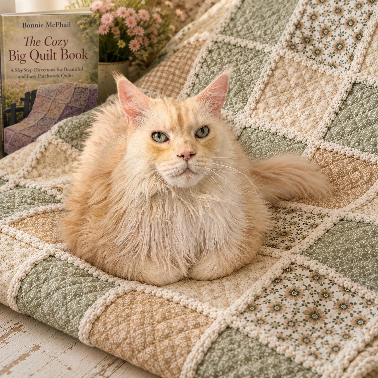 Beginner Rag Quilt Kit | Cozy Cottage Sage Green Quilt Kit with Book | Precut Fabric Sewing Kit | Farmhouse DIY Quilt | 56x56 Quilt Kit