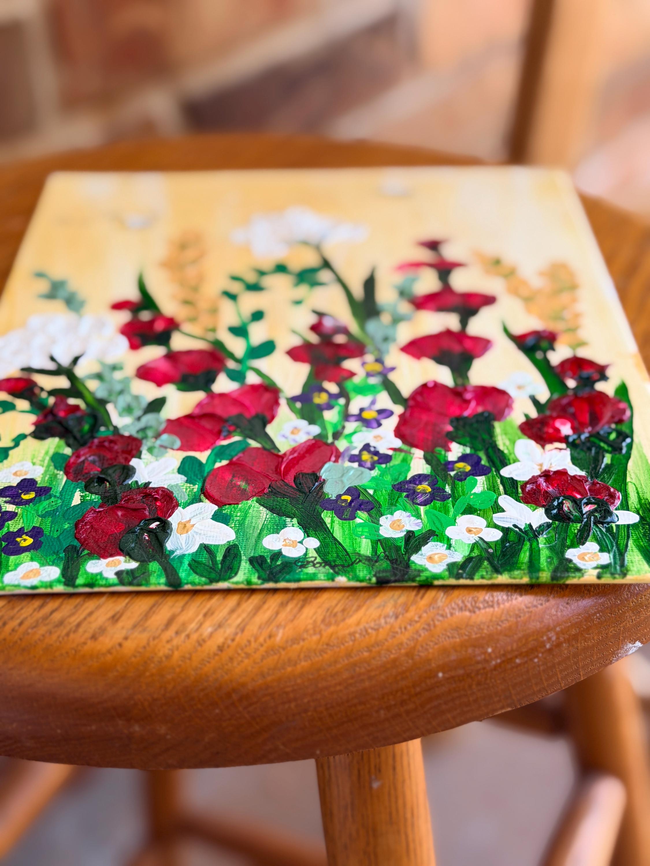 Dance of the Bumblebees: Textured Acrylic Palette Knife Art