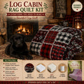 Log Cabin Rag Quilt Kit | Beginner Quilt Sewing Kit | Rustic Buffalo Plaid Quilt | Cozy Cabin DIY Quilt Kit | Complete Rag Quilt Set