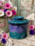 Peacock Purple French Butter Crock: Hand Glazed Ceramic Butter Keeper