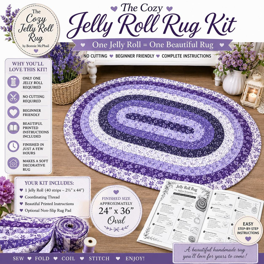 The Cozy Jelly Roll Rug Kit One Jelly Roll = One Beautiful Rug
