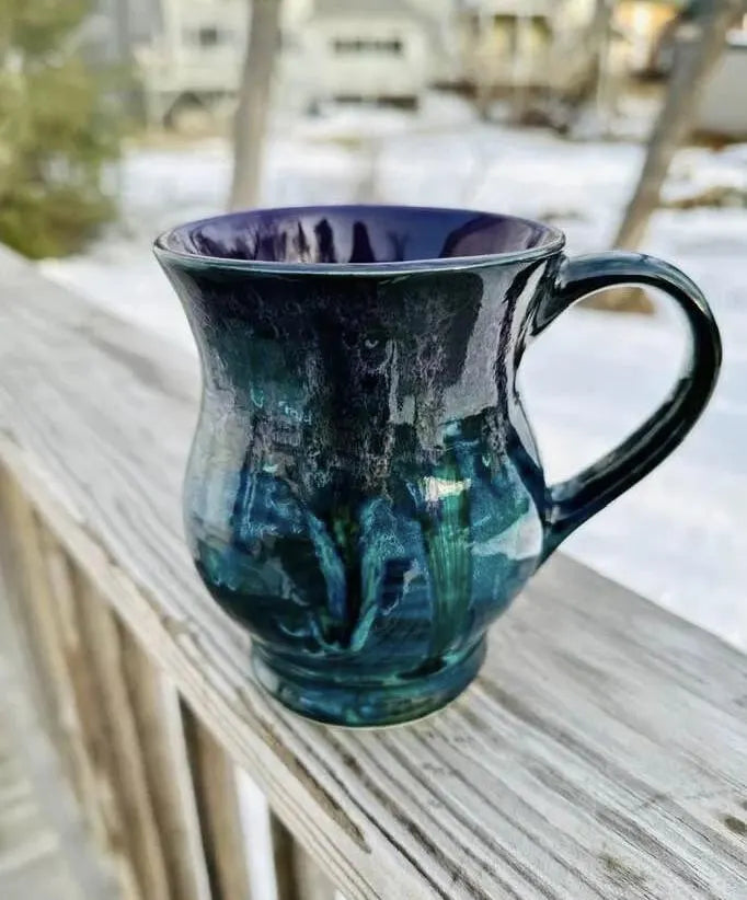 Peacock Purple 16 Ounce Hand Glazed Stoneware Mug Gift, Birthday, Special Occasion, Large Mug