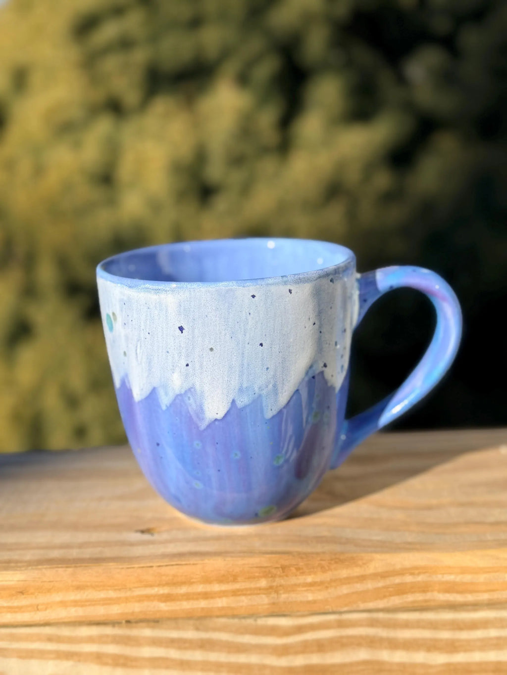 Large 24 oz Hand Glazed Ceramic Mug | Blue & White Pottery Coffee Mug | Microwave and Dishwasher Safe