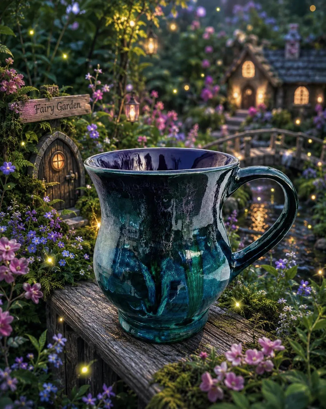 Peacock Purple 16 Ounce Hand Glazed Stoneware Mug Gift, Birthday, Special Occasion, Large Mug